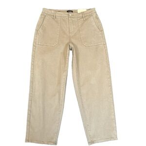 NYDJ Relaxed Utility Ankle Jeans Tan Size 4 NWT Cropped Khaki
